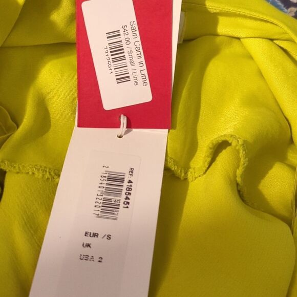Q2 Women's Satin lime cami top size small - Picture 7 of 8